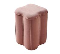 Elegante otomana de terciopelo rosa, taburete de 18 pulgadas para sofá, silla de maquillaje y debajo del escritorio, reposapiés decorativo para sala de estar, dormitorio y tocador, asiento de piso de