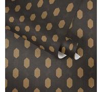 Elegante Papel Tapiz Uni con Patrón Dorado - Negro, Dorado, Marrón