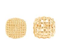 Elegante par de anillos abiertos tejidos con detalle de esfera único, perfectos para el uso diario, regalos elegantes no conformistas, One Size, como se describe, como se describe