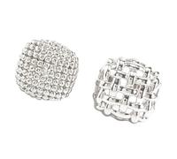 Elegante par de anillos abiertos tejidos con detalle de esfera único, perfectos para el uso diario, regalos elegantes no conformistas, One Size, como se describe, como se describe