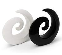 Elegante par de esculturas de cerámica - decoración moderna en blanco y negro - decoración cada 16cm de alto