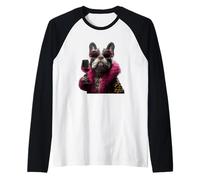 Elegante par de Jirafa de Moda Animal Copa de Vino gráfica dúo Camiseta Manga Raglan