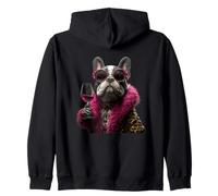Elegante par de Jirafa de Moda Animal Copa de Vino gráfica dúo Sudadera con Capucha