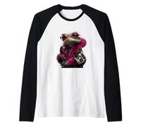 Elegante par de Patos a la Moda Animal Copa de Vino gráficos Patos Camiseta Manga Raglan
