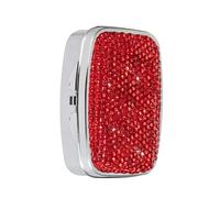 Elegante pastillero brillante con 2 compartimentos, elegante caja de almacenamiento para pastillas con incrustaciones de diamantes para bolsillo o