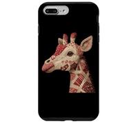 Elegante Patchwork Jirafa Rojo Encaje Vintage Boho Carcasa para iPhone 7 Plus/8 Plus