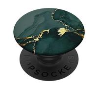 Elegante Patrón Natural-Mármol Verde Oscuro Jade PopSockets PopGrip Adhesivo