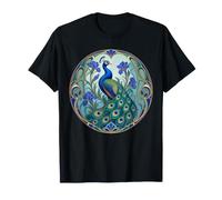 Elegante Pavo Real en un jardín Art Nouveau Camiseta