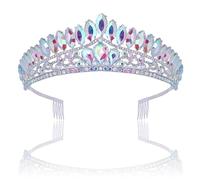 Elegante peine de tiaras de cristales para novia, coronas de princesa plateadas, accesorio para el pelo para bodas y concursos