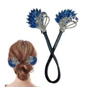 Elegante peluquero de pelo, modelador de pelo de aleación | Peafowl Peafowl Bun Shaper Lazy Coil Curler,Cumpleaños para el día de la madre damas joyería de moda visualización de alas de ángel