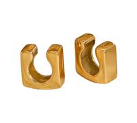 Elegante pendiente geométrica con clip para la oreja que garantiza comodidad y estilo, textura de aleación, adecuado para varios atuendos