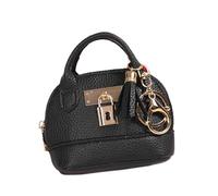 Elegante Pequeño Bolsillo Llavero Monedero Monedero PU Cuero Organizadores Para Mujeres Lápiz Labial Tarjetas Y Cable De Datos Accesorios PU Organizadores De Cuero, Negro , talla única