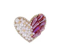 Elegante Perlas Perlas Rienos Insignificantes Romance Diseño De Corazón De Corazón Pon Lapa Aleación Adornamiento Con