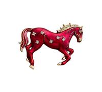 Elegante pin de caballo corriendo inspirado en animales de metal resistente accesorio de moda materiales insignia para todas las personas accesorio versátil, One Size, como se describe
