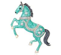 Elegante pin de caballo de cristal esmaltado para accesorios de moda cotidianos, delicado broche de caballo esmaltado, One Size, como se describe