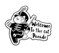 Elegante pin de caricatura de gato de desfile para un accesorio cómodo para el día a día y regalos significativos, broche de desfile de gato, talla única, como se describe