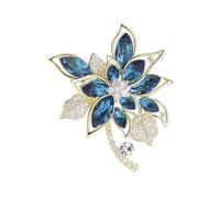 Elegante pin de joyería de flores de cristal resistente a la decoloración para entusiastas de la moda y coleccionistas, pin ligero de flores para ropa