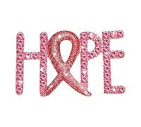 Elegante pin de letras para cáncer de mama, delicado broche de aleación con detalles de cristal, accesorios de solapa, pin de concienciación sobre el carcinoma de mama, One Size, como se describe