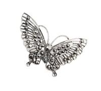 Elegante pin de mariposa con diamantes de imitación de aleación resistente para bodas, aniversarios, Navidad, celebraciones, trajes de sombrero de mariposa para trajes de festival, talla única, como