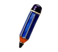 Elegante pin de solapa de metal con diseño esmaltado, accesorio de joyería unisex para ocasiones formales informales, pin de solapa único en forma de lápiz, One Size, como se describe