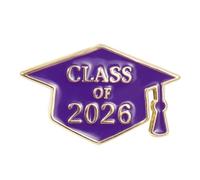 Elegante pin de solapa para el último año 2026 Broche refinado de aleación de Zn en el pecho con insignia académica esmaltada brillante, Einheitsgröße, como se describe