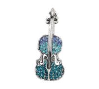 Elegante pin de violín de aleación resistente con elegantes diamantes de imitación, regalo ideal para músicos, accesorio de joyería de moda, broche de música de aleación, talla única, como se describe