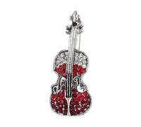 Elegante pin de violín de aleación resistente con elegantes diamantes de imitación, regalo ideal para músicos, accesorio de joyería de moda, broche de música de aleación, talla única, como se describe