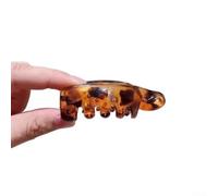 Elegante pinza para el pelo para mujer con diseño francés con patrón de carey de tortuga, textura mate para un agarre seguro, pequeño clip de plátano para la oficina y el día a día (café amarillo)