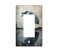 Elegante placa de cubierta para interruptor de luz de garza, pájaro azul y gris con gafas de sol, decoración singular del hogar, placas de pared termoplásticas, balancín individual de tamaño estándar