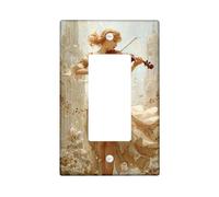 Elegante placa de cubierta para interruptor de luz musical, diseño vintage de violín crema para decoración del hogar, placas de pared termoplásticas, tamaño estándar individual basculante
