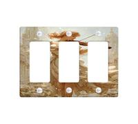Elegante placa de cubierta para interruptor de luz musical, diseño vintage de violín crema para decoración del hogar, placas de pared termoplásticas, placa de pared de tamaño estándar de 3 bandas