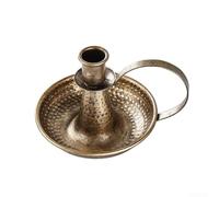 Elegante portavelas cónico de hierro con asa para decoración del hogar, boda y mesa, acabado negro o bronce, para un artículo listo para regalo cuidadoso (bronce pequeño)