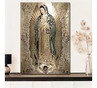 Elegante póster en lienzo de la Virgen de Guadalupe: arte moderno para una decoración sofisticada del hogar y para la pared del salón (80x110cm/marco interior)