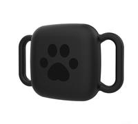 Elegante protector de collar de perro para Tile Mate de silicona, antiarañazos, impermeable para aventuras de mascotas (negro)
