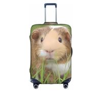Elegante protector de maleta, elástico con bonito estampado de conejillo de indias, accesorios de viaje, equipaje elástico, White, L