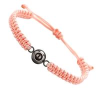 Elegante proyección de cristales que muestra I Loves You en 100 idiomas, gran regalo para amantes y parejas, cuerda tejida a mano para uso diario, talla única, como se describe