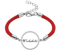 Elegante pulsera de cuerda roja hecha a mano para adictos al trabajo, Art Deco