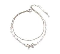 Elegante pulsera de lazo de doble capa, exquisito diseño hecho a mano que combina moda y clásicos que muestra el encanto y el temperamento femenino de las mujeres disfraz de novia para niñas pequeñas