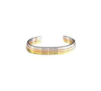 Elegante pulsera en plata, oro u oro rosa con mantra y frase grabada, 2 tamaños, rosegold/Größe M-L, Acero inoxidable, 0