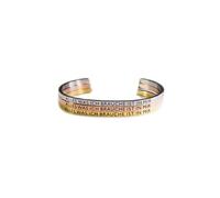 Elegante pulsera en plata, oro u oro rosa con mantra y frase grabada, 2 tamaños, rosegold/Größe XS-S, Acero inoxidable, 0