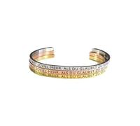 Elegante pulsera en plata, oro u oro rosa con mantra y frase grabada, 2 tamaños, silber/Größe M-L, Acero inoxidable, 0
