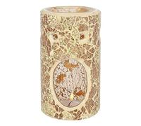 Elegante Quemador de Aceite Agrietado de Vidrio Dorado, 14,5 cm x 8 cm (1 Unidad), diseño Lujoso, Material Premium, Accesorio de aromaterapia, Ideal para decoración del hogar y la Oficina