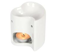 Elegante Quemador de Aceite de corazón Blanco, 9 cm x 8 cm (1 Unidad), Material cerámico, hogar y la Oficina