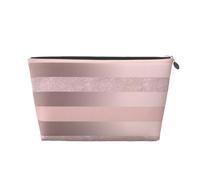 Elegante Raya Rosa Rubor con Brillo De Oro Rosa, Bolsa de artículos de tocador Bolsa de Maquillaje Bolsa de cosméticos Bolsa de artículos de tocador de Viaje portátil