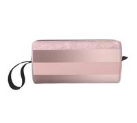 Elegante Raya Rosa Rubor con Brillo De Oro Rosa, Bolsa de Maquillaje Bolsa de cosméticos Bolsa de artículos de tocador de Viaje portátil Bolsa de Maquillaje
