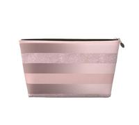 Elegante Raya Rosa Rubor con Brillo De Oro Rosa, Bolsa de Maquillaje Bolsa de cosméticos Bolsa de artículos de tocador de Viaje portátil Bolsa de artículos de tocador