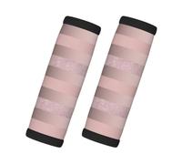 Elegante raya rosa rubor con purpurina oro rosa, 2 piezas de fundas para asas de equipaje, cubiertas suaves y cómodas para asas de equipaje. Etiqueta para equipaje.