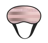 Elegante raya rosa rubor con purpurina oro rosa, Cubiertas oculares completas, antifaces para dormir que bloquean la luz, orejeras opacas para dormir