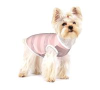Elegante Raya Rosa ruborizada con Brillo Dorado Rosa,Camiseta de algodón sin Mangas para Mascotas, Chaleco Transpirable, Suave y elástico para Cachorros,M