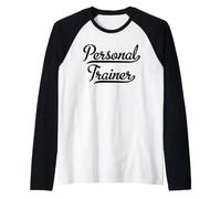 Elegante Regalo de tipografía de Entrenador Personal con un Swoosh Camiseta Manga Raglan